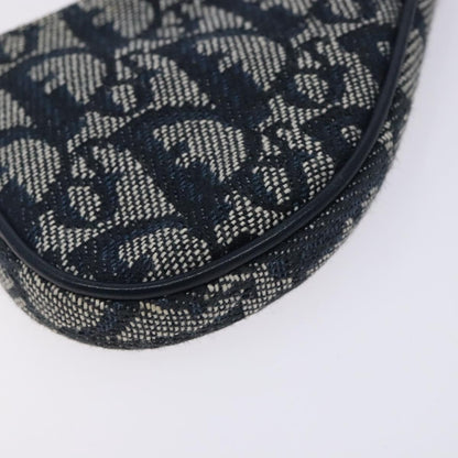 Christian Dior Vintage Saddle Zip Coin Purse Diorissimo Canvas, NAVY, CANVAS, Clutche & pouche