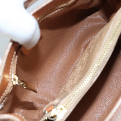 Celine Vintage Macadam Handbag Macadam, "Beige,Brown,Gold", PVC,Leather,Canvas, Handbag