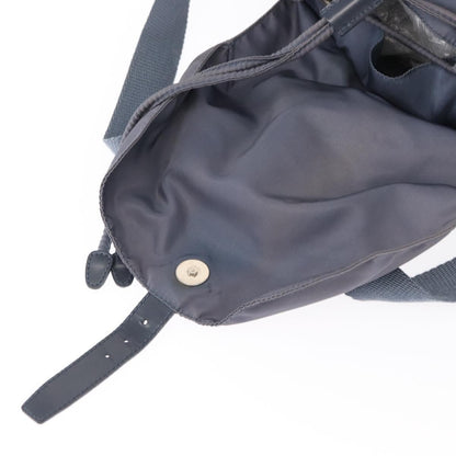 Prada Vela Double Front Pocket Backpack Tessuto with Saffiano Leather, BLUE, NYLON, Backpack