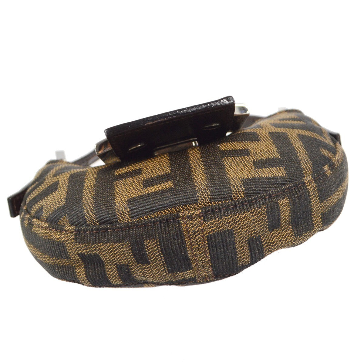 Fendi Vintage Croissant Bag Zucca Canvas, BROWN, CANVAS, Handbag