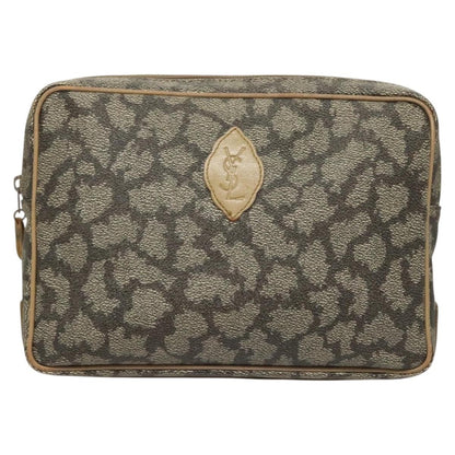 Saint Laurent Vintage Clutch PVC, GRAY, PVC, Clutche & pouche