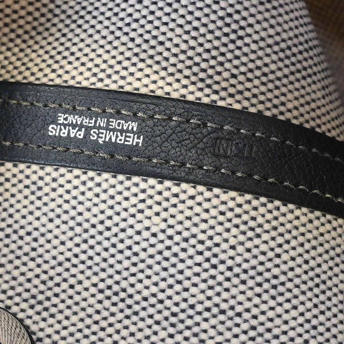 Hermes Garden Party Tote Canvas and Leather, GRAY, CANVAS, Tote bag