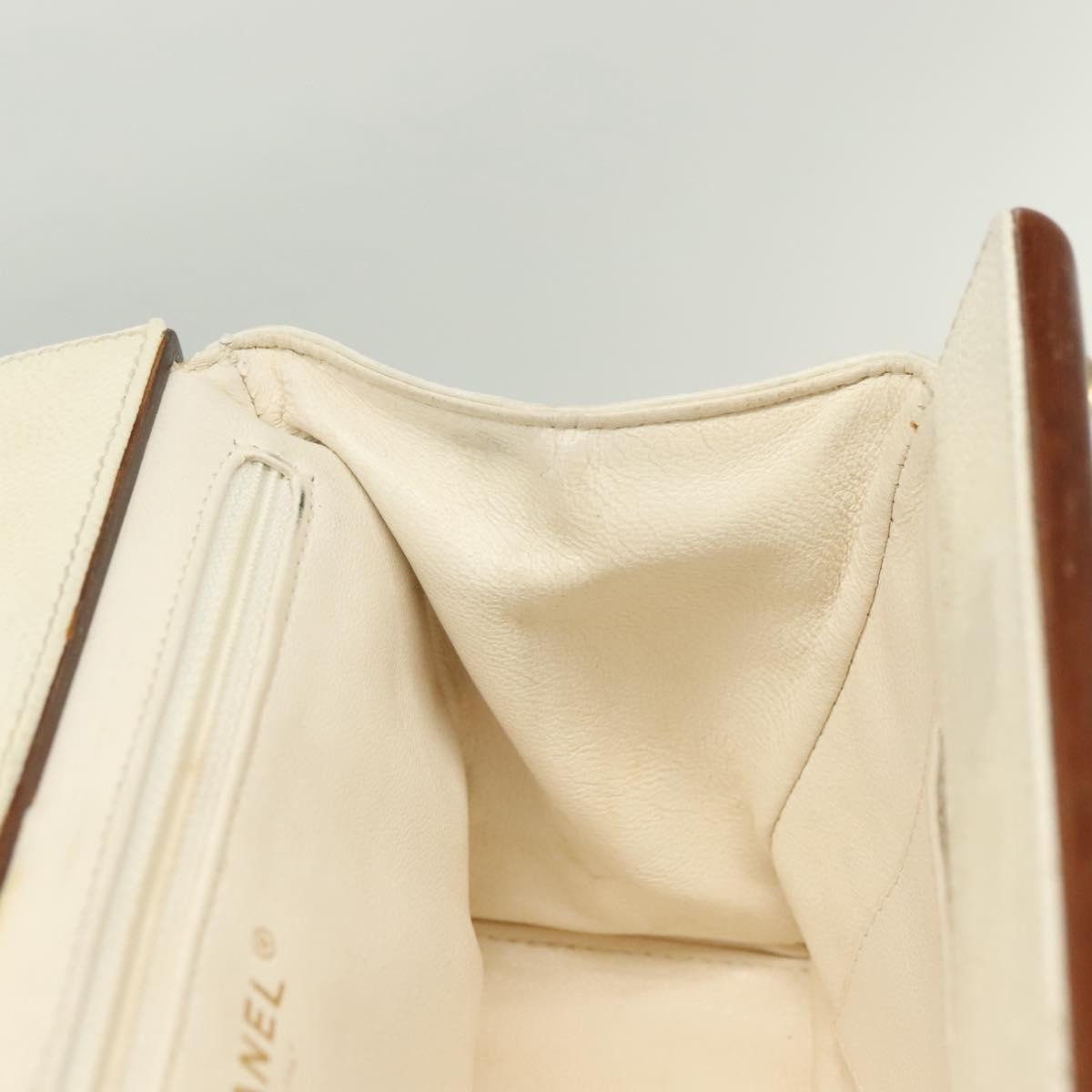 Chanel Vintage Wood Chain CC Tote Leather, RED, LEATHER, Shoulder bag