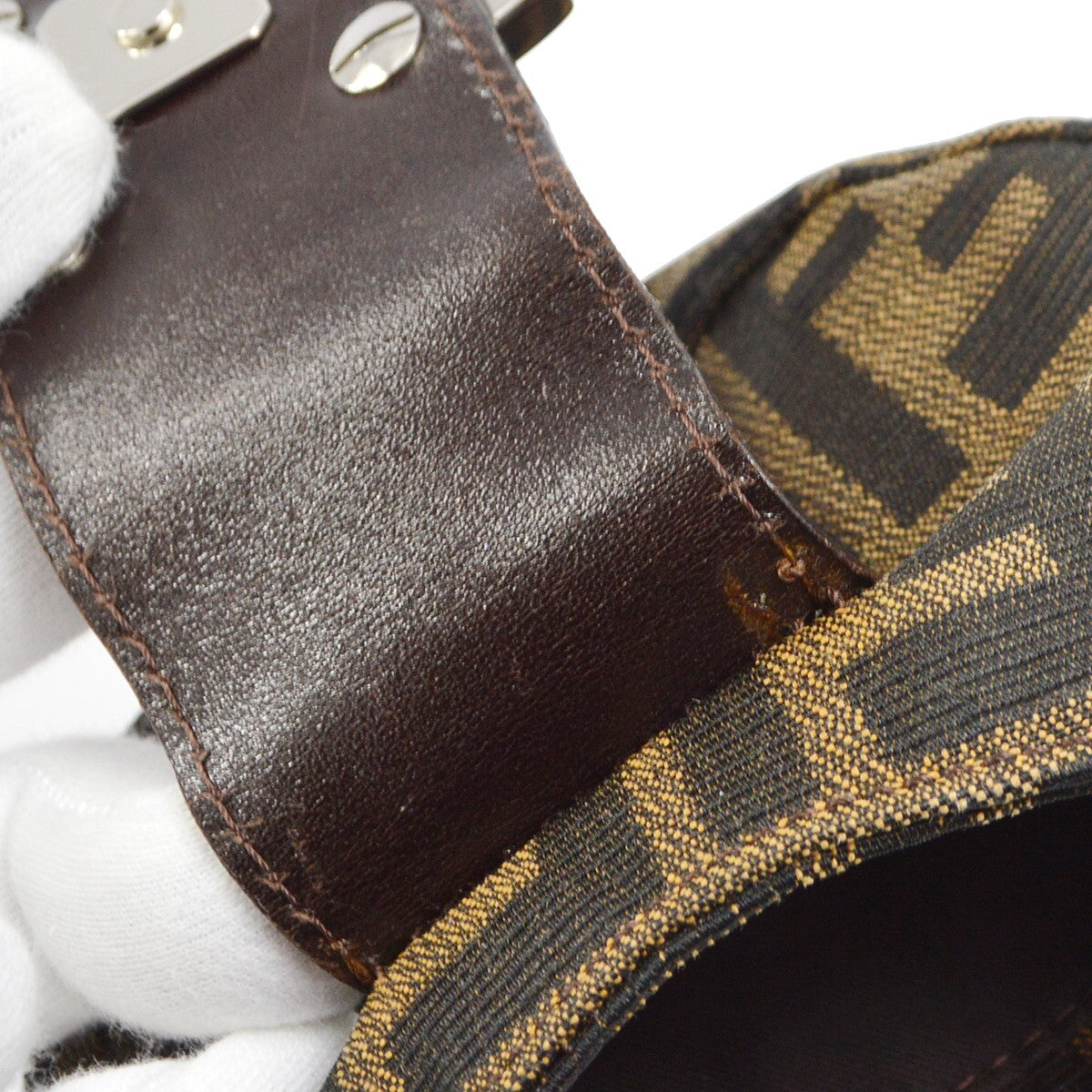 Fendi Cookie Hobo Zucca Canvas, BROWN, CANVAS, Clutche & pouche