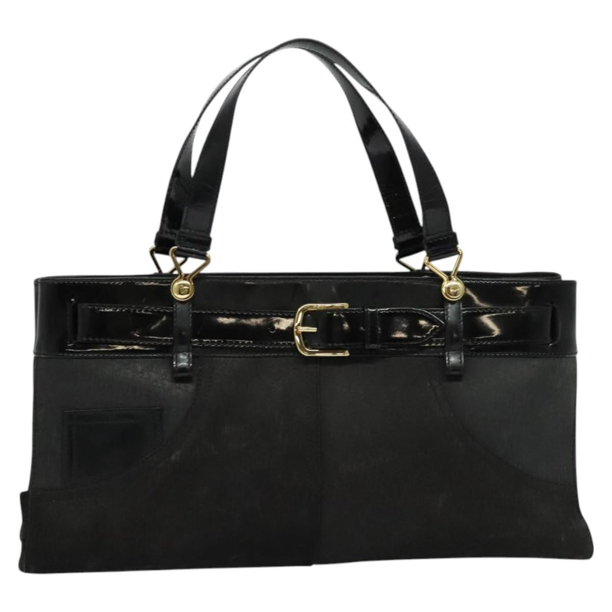 Christian Dior Vintage Trotter Horizontal Tote Canvas, BLACK, CANVAS, Tote bag