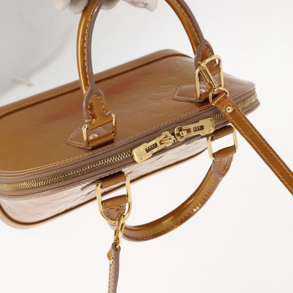 Louis Vuitton Alma Handbag Monogram Vernis, GOLD, PATENT_LEATHER, Handbag