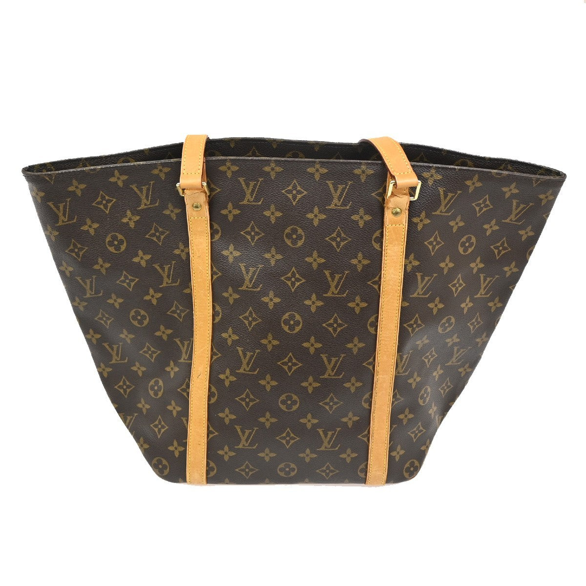 Louis Vuitton Shopping Sac Handbag Monogram Canvas, BROWN, CANVAS, Tote bag