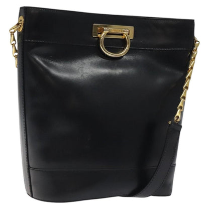 Celine Shoulder Bag Leather, BLACK, LEATHER, Shoulder bag