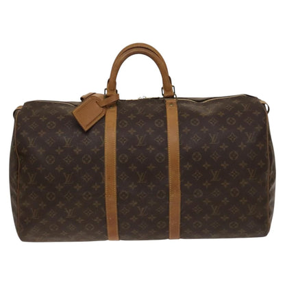 Louis Vuitton Keepall Bag Monogram Canvas, BROWN, CANVAS, Travel bag