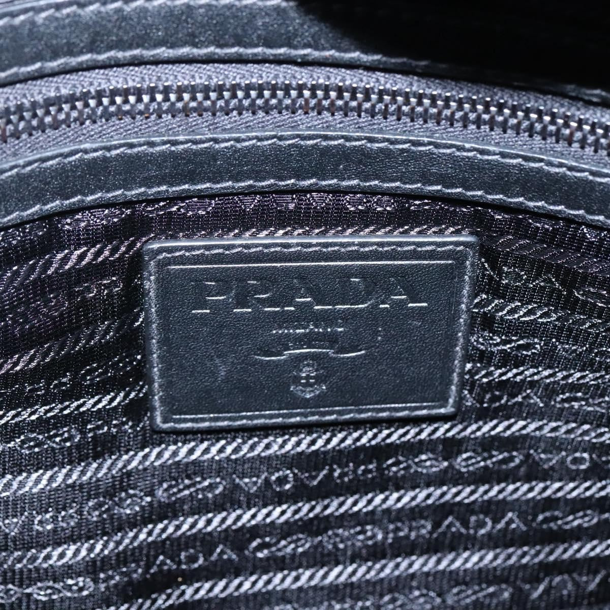 Prada Vintage Zip Handbag Tessuto, BLACK, LEATHER, Handbag