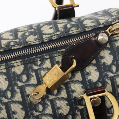 Christian Dior Vintage Trotter Boston Bag Diorissimo Canvas, NAVY, CANVAS, Handbag