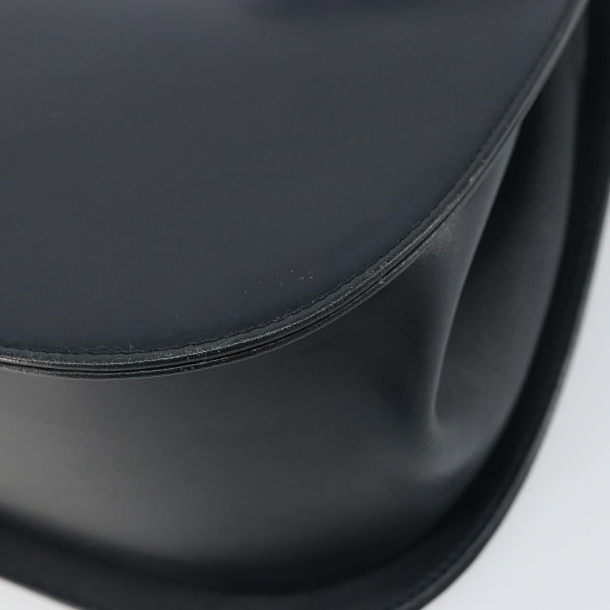 Salvatore Ferragamo Gancini Shoulder Bag Leather, NAVY, LEATHER, Shoulder bag