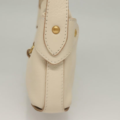 Salvatore Ferragamo Gancini handbag Leather, WHITE, LEATHER, Handbag