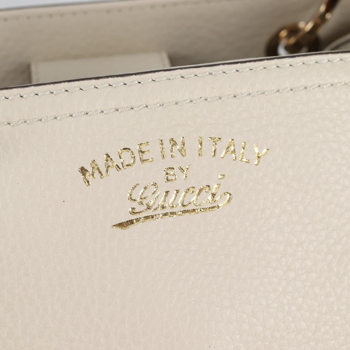 Gucci Bamboo shopper bag Leather, WHITE, LEATHER, Handbag