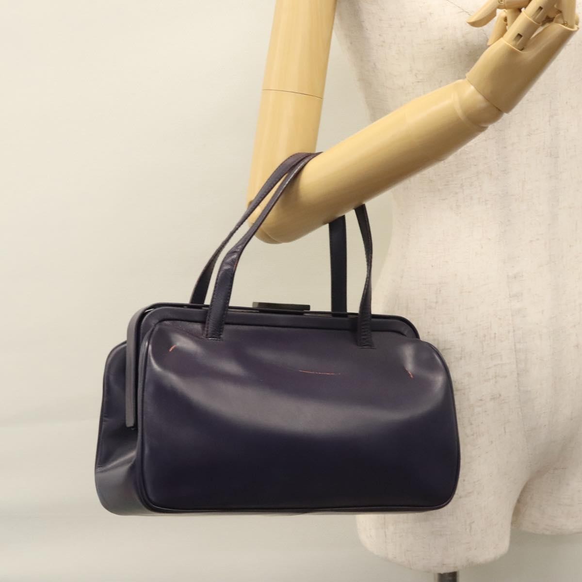 Prada Vintage Handbag Leather, PURPLE, LEATHER, Handbag