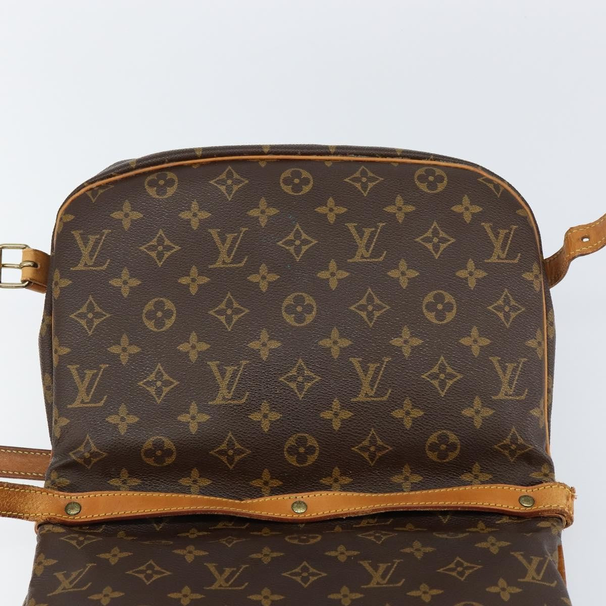Louis Vuitton Saumur Handbag Monogram Canvas, BROWN, CANVAS, Shoulder bag