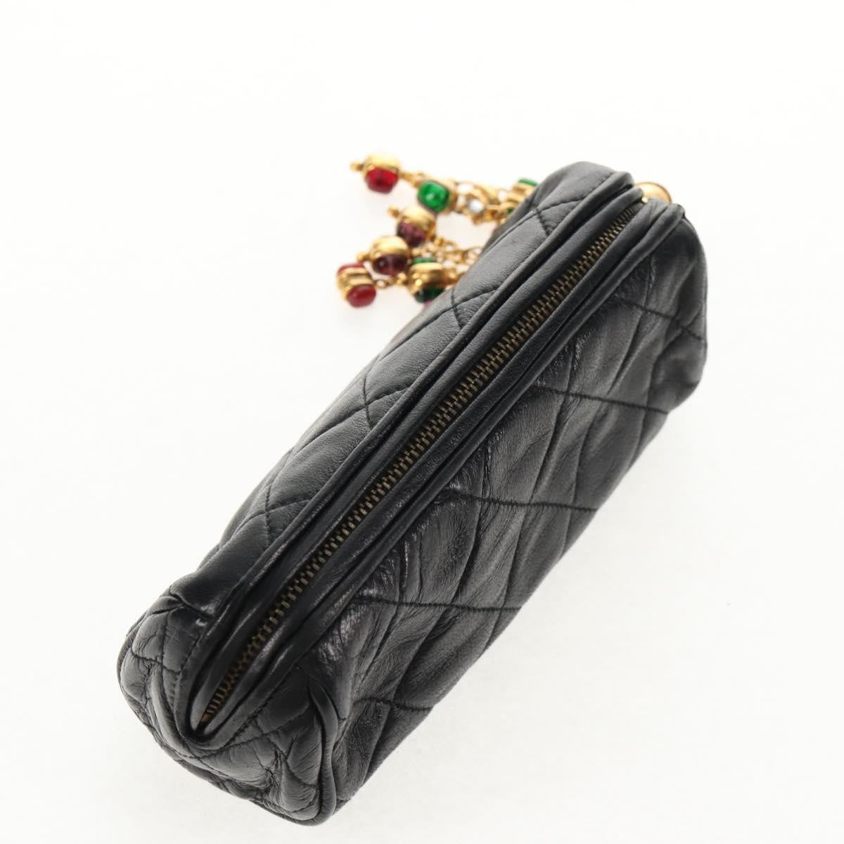 Chanel Vintage Clutch Leather, BLACK, LEATHER, Clutche & pouche