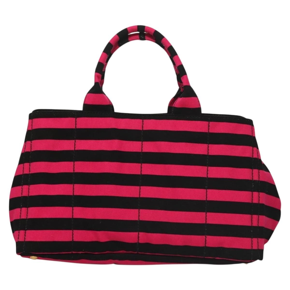 Prada Canapa Open Tote Canvas, BLACK, CANVAS, Tote bag