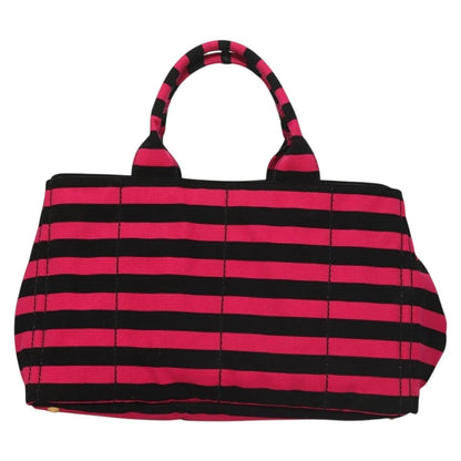 Prada Canapa Open Tote Canvas, BLACK, CANVAS, Tote bag
