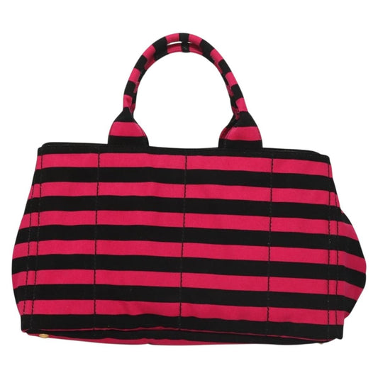 Prada Canapa Open Tote Canvas, BLACK, CANVAS, Tote bag