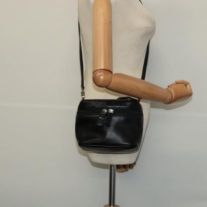 Salvatore Ferragamo Vintage Gancini Pochette Leather, BLACK, LEATHER, Handbag