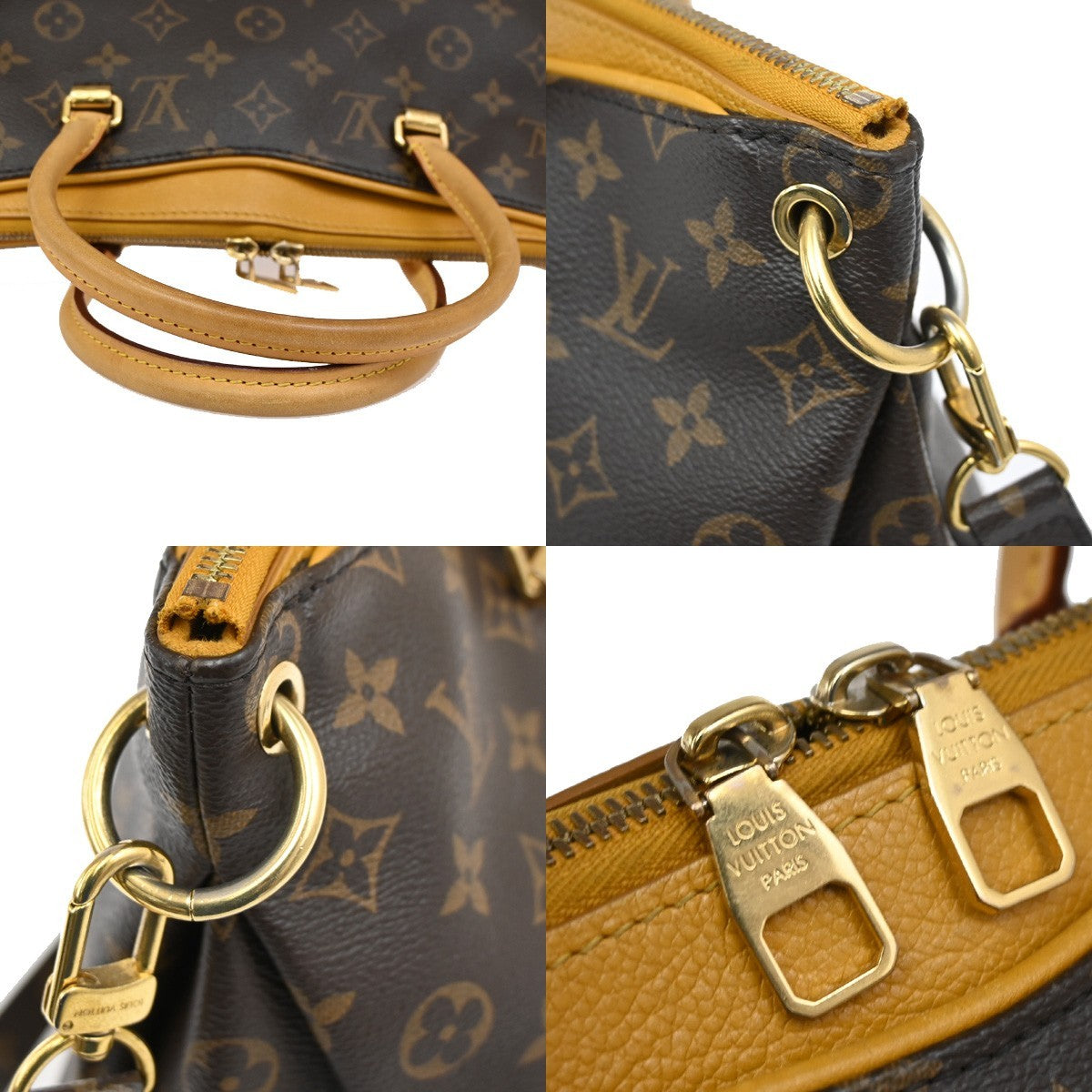 Louis Vuitton Pallas Tote Monogram Canvas with Leather, BROWN, CANVAS, Tote bag