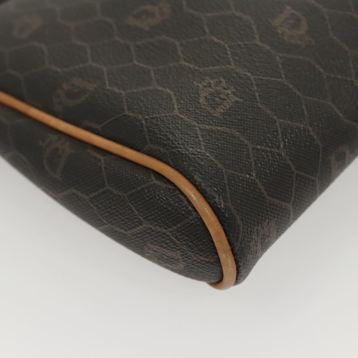 Christian Dior Vintage Honeycomb Zip Pouch Canvas and Leather, Black, Canvas, Clutch