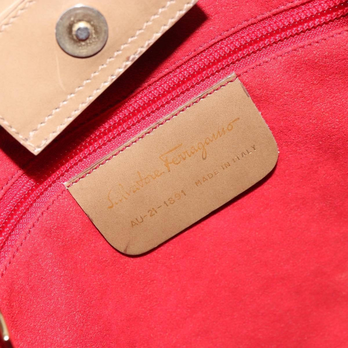 Salvatore Ferragamo Vintage Shoulder Bag Patent leather, BEIGE, PATENT_LEATHER, Shoulder bag