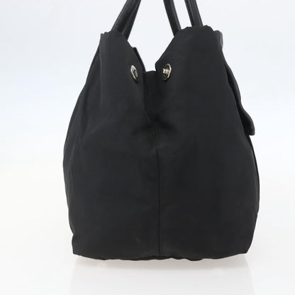 Prada Bow Tote Tessuto with Leather, BLACK, NYLON, Handbag