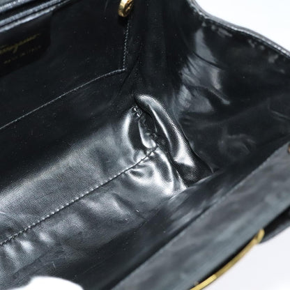 Salvatore Ferragamo Convertible Vara Bow Tote Suede, BLACK, SUEDE, Handbag