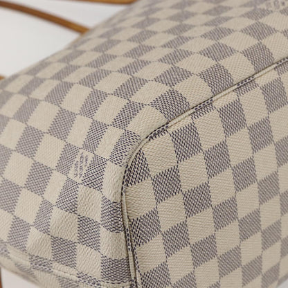 Louis Vuitton Neverfull Tote Damier azur, WHITE, CANVAS, Tote bag