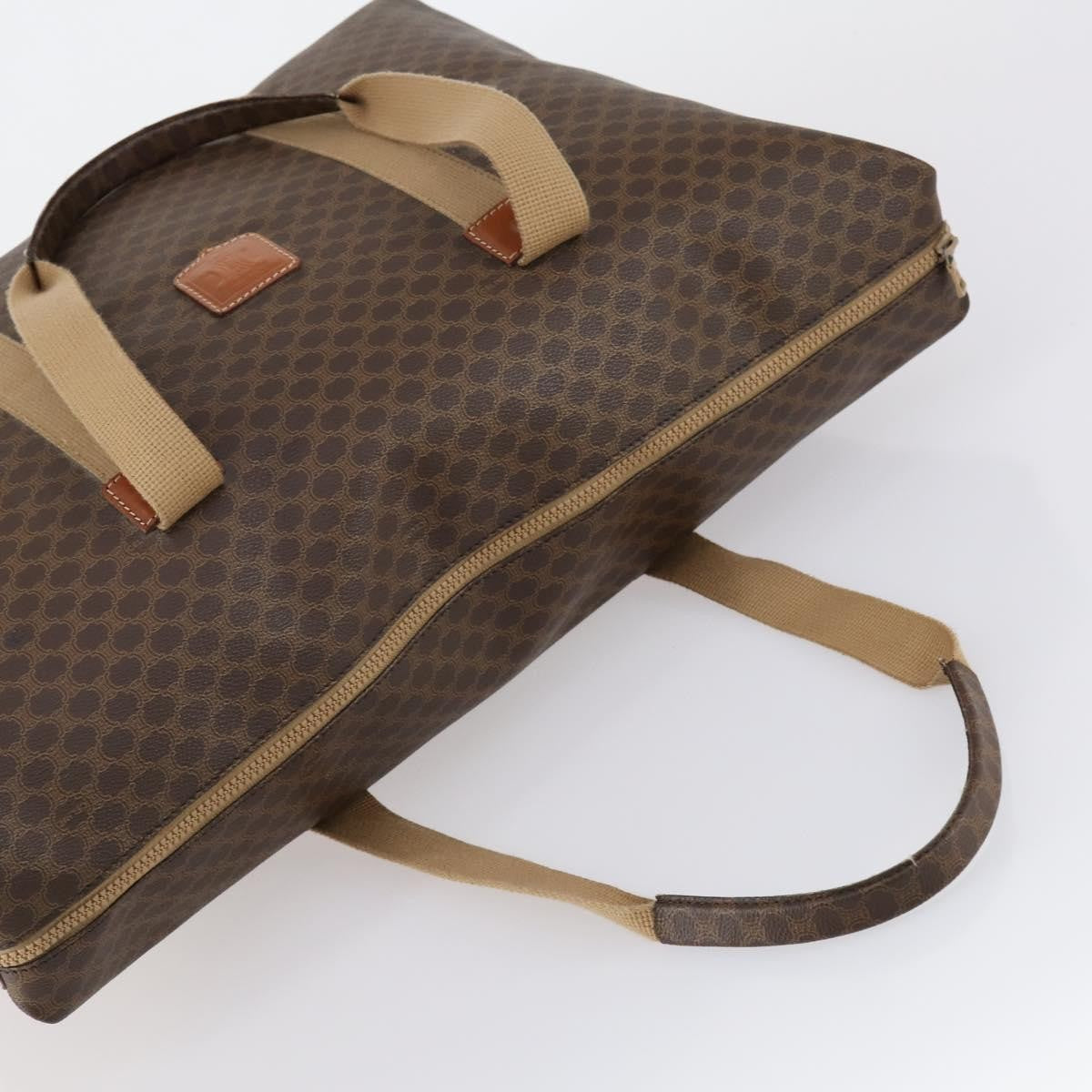 Celine Vintage Macadam Tote bag Canvas, BROWN, PVC, Tote bag