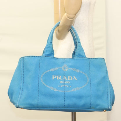Prada Canapa Convertible Tote Canvas, BLUE, CANVAS, Tote bag