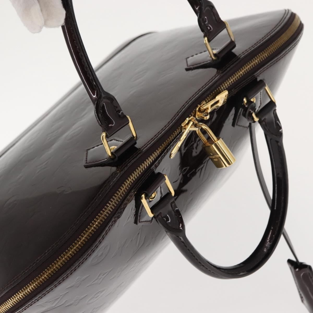 Louis Vuitton Alma Handbag Monogram Vernis, PURPLE, PATENT_LEATHER, Handbag