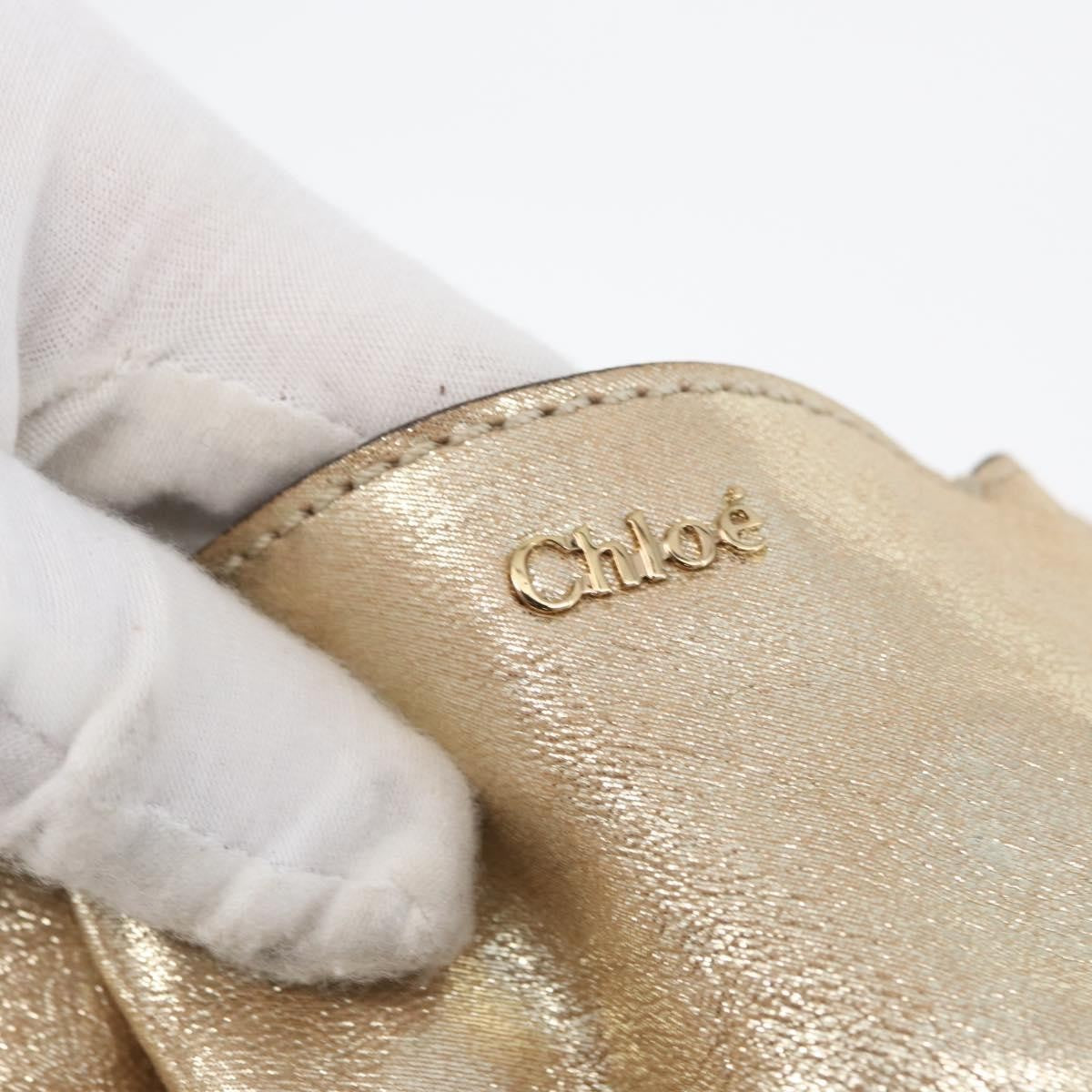 Chloe Elsie Convertible Satchel Leather, Gold, Leather, Handbag