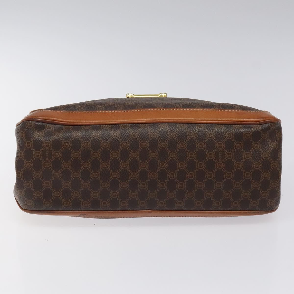 Celine Macadam Handbag Macadam with leather, BROWN, CANVAS, Handbag