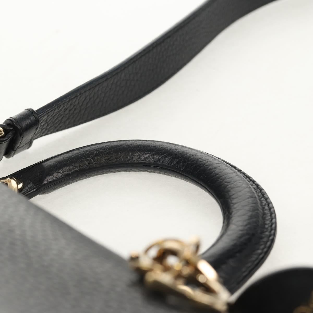 Christian Dior Lady Dior Bag Leather, BLACK, LEATHER, Handbag