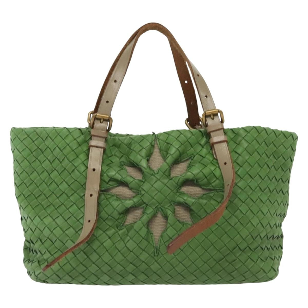 Bottega Veneta Intrecciato Leather, GREEN, LEATHER, Handbag