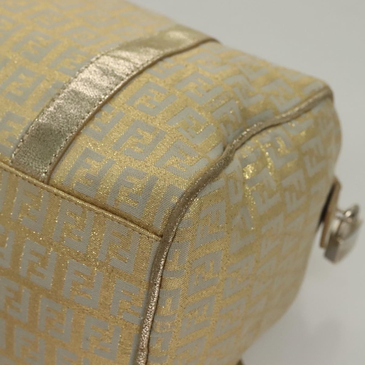 Fendi Boston Bag Zucchino Lurex Canvas, SILVER, CANVAS, Handbag