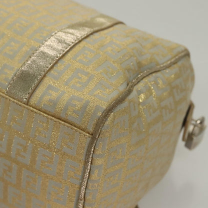 Fendi Boston Bag Zucchino Lurex Canvas, SILVER, CANVAS, Handbag