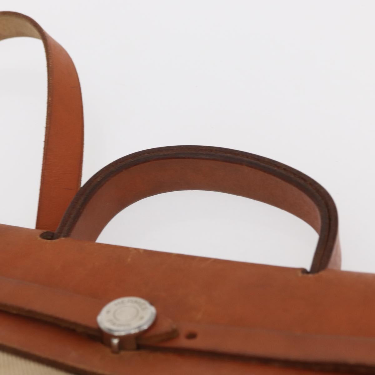 Hermes Herbag A Dos Backpack Toile, BEIGE, CANVAS, Backpack