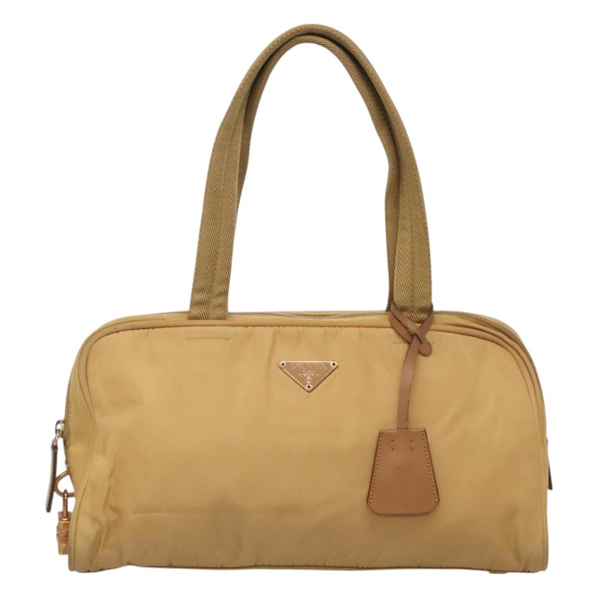 Prada Vintage Handbag Canvas, GOLD, NYLON, Handbag