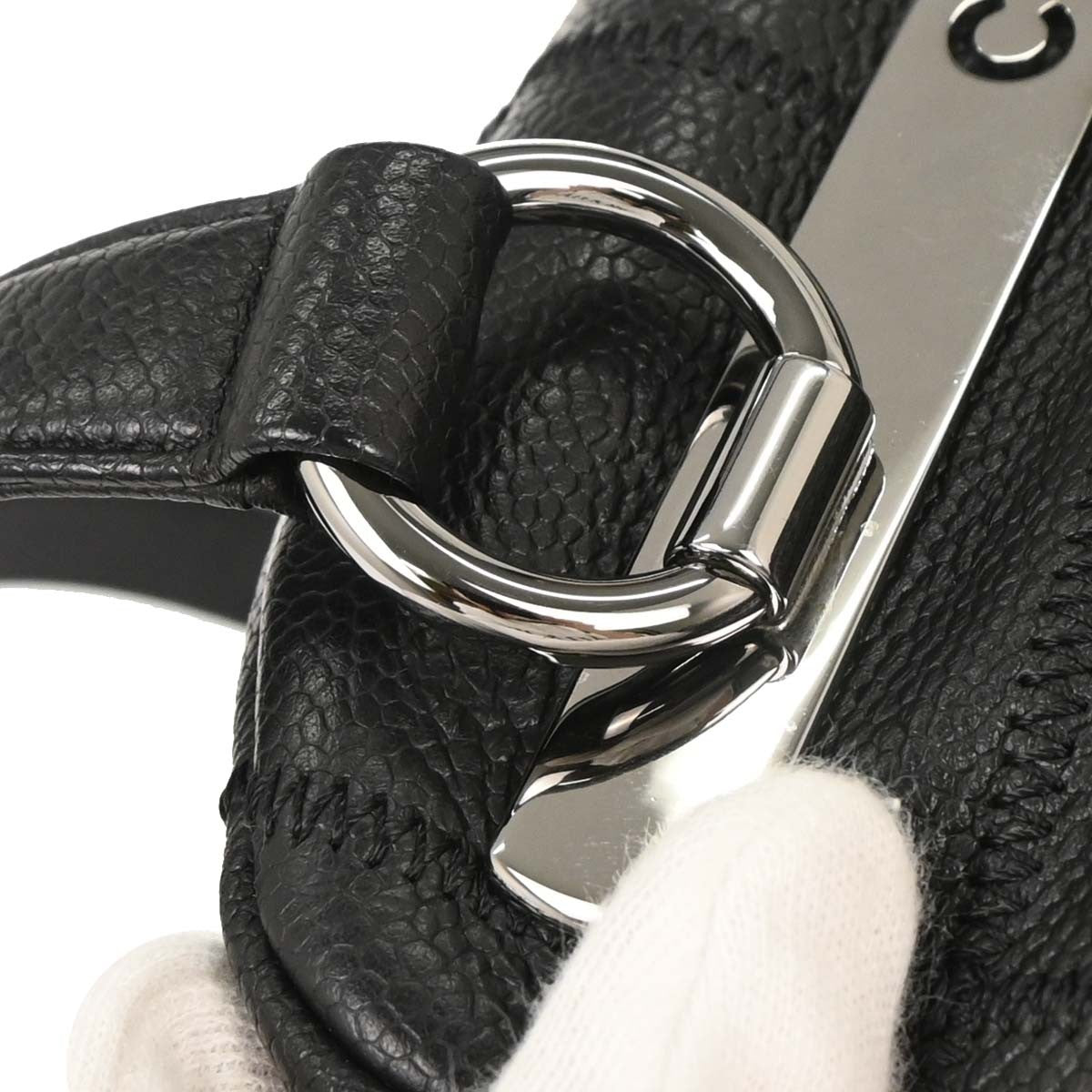 Chanel Square Stitch Shoulder Bag Quilted Caviar, BLACK, LEATHER, Shoulder bag