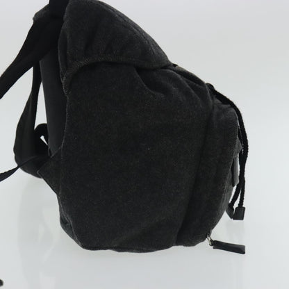 Prada Single Buckle Pocket Backpack Wool, GRAY, WOOL, Backpack