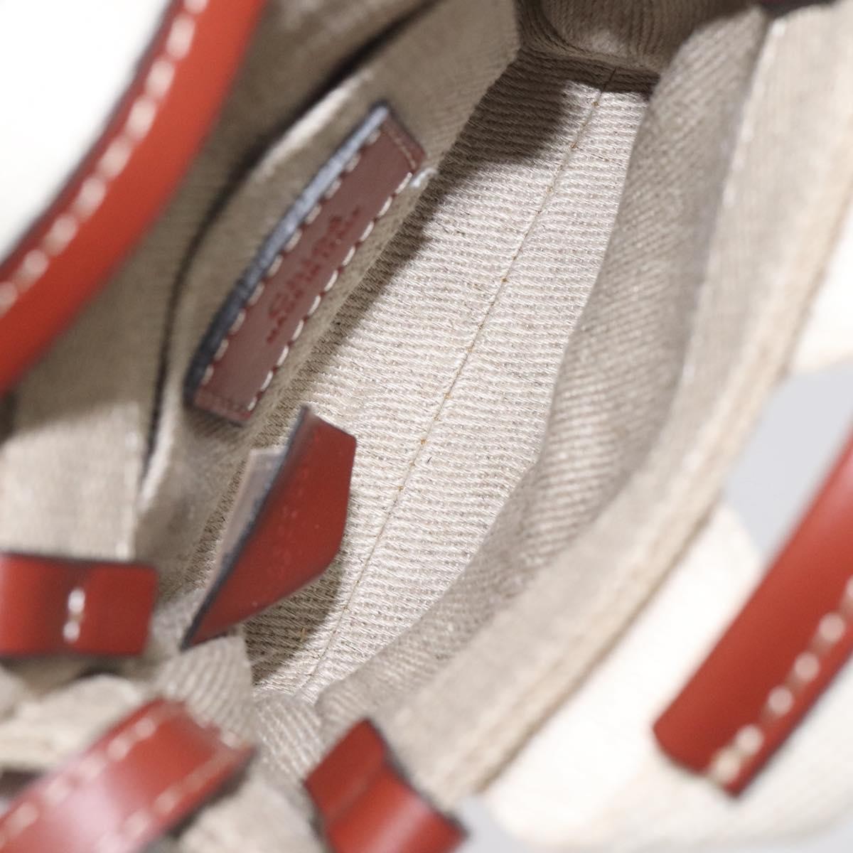 Chloe Woody Tote Canvas with Leather, BEIGE, CANVAS, Tote bag