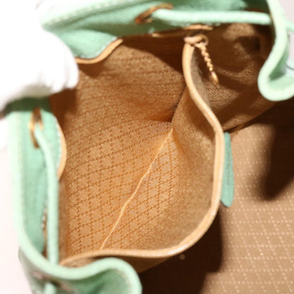 Gucci Vintage Bamboo Drawstring Backpack Suede and Leather, BLUE, SUEDE, Backpack