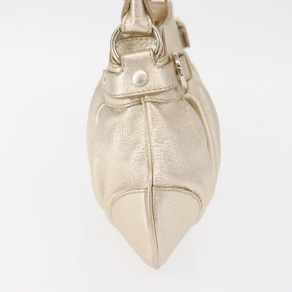 Salvatore Ferragamo Gancini Shoulder Bag Leather, GOLD, LEATHER, Shoulder bag