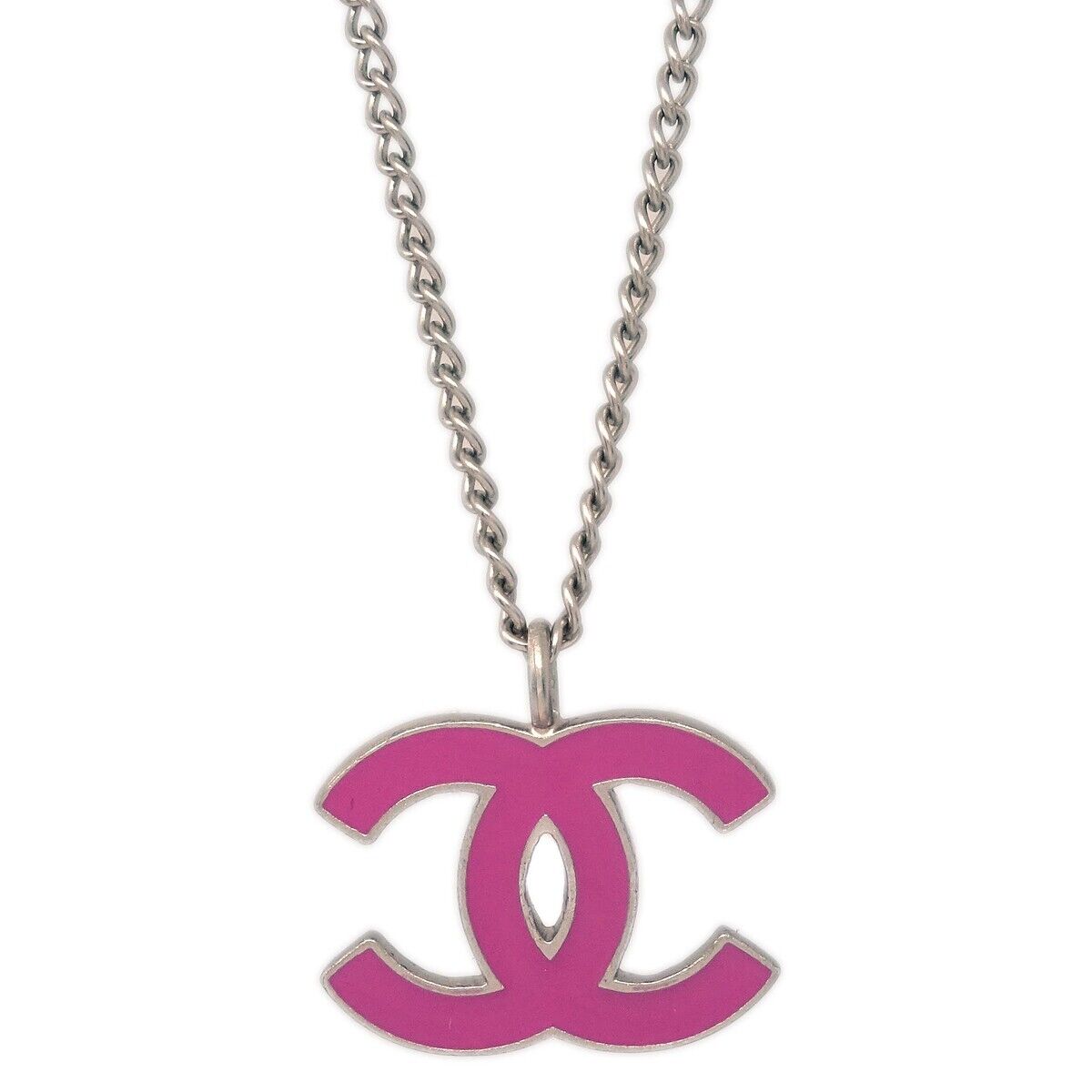 Chanel CC Pendant Necklace Metal, SILVER, SILVER_PLATED, Necklace