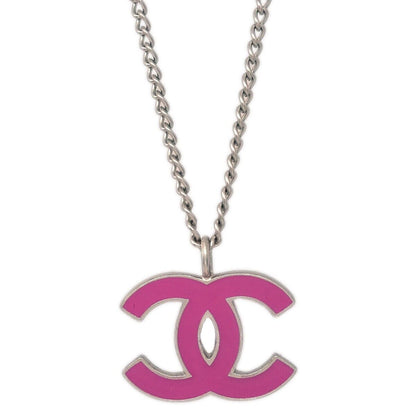 Chanel CC Pendant Necklace Metal, SILVER, SILVER_PLATED, Necklace