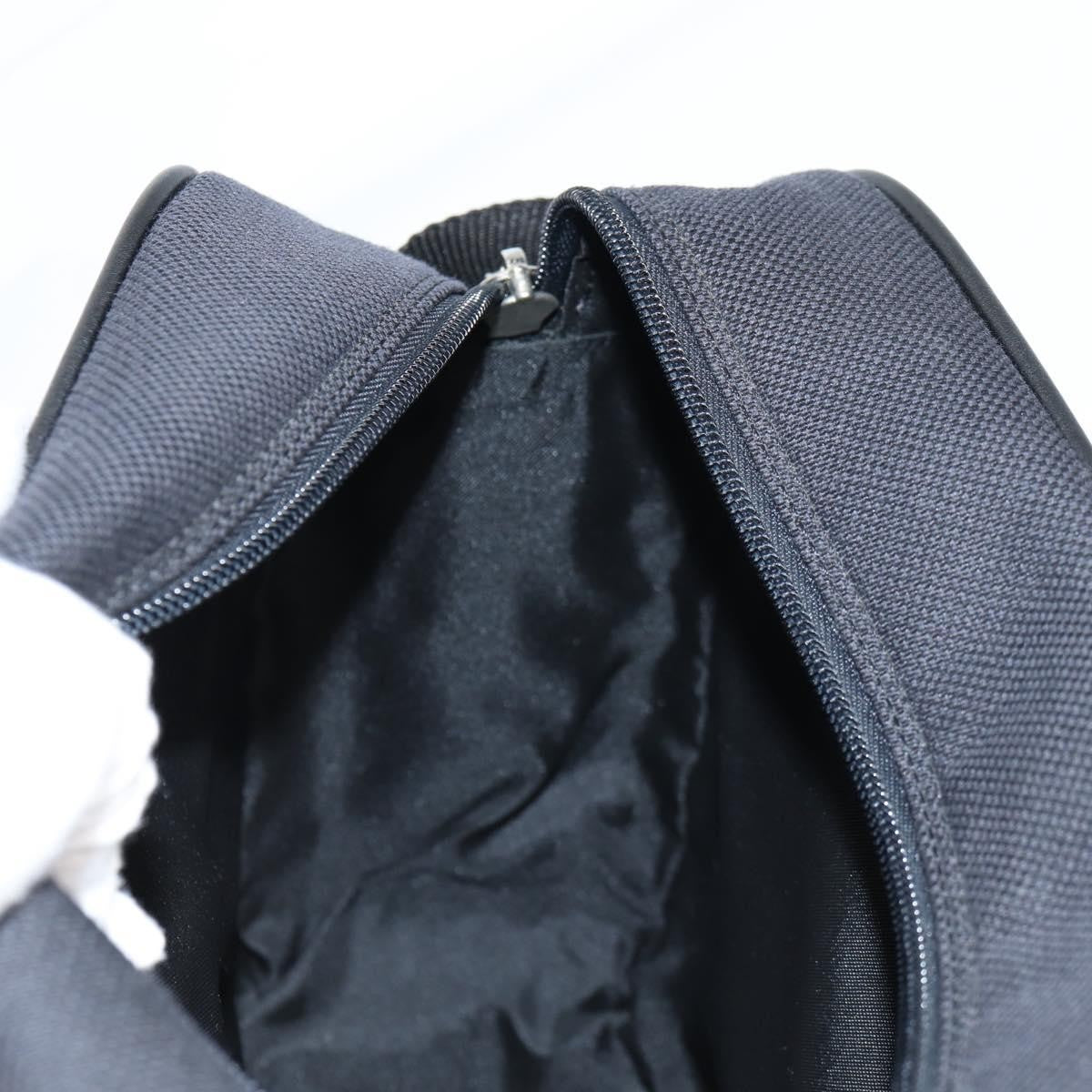 Versace Front Pocket Shoulder Bag Leather and Canvas, BLACK, CANVAS, Shoulder bag